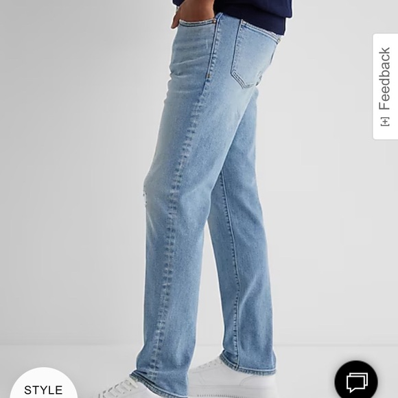 Men’ Express Light Wash Athletic Slim Hyper Hyper Stretch NWT - Picture 3 of 4